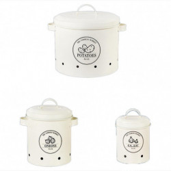 3 Pcs Storage Box Potatoes Onions Garlic Bin Food Container Buckets A 3 Pcs Storage Box Potatoes Onions Garlic Bin Food Container Buckets A