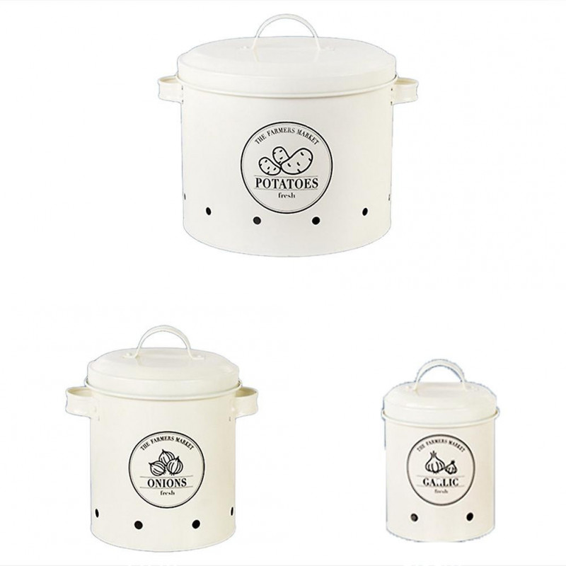 3 Pcs Storage Box Potatoes Onions Garlic Bin Food Container Buckets A 3 Pcs Storage Box Potatoes Onions Garlic Bin Food Container Buckets A