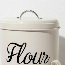 Récipient de stockage de farine alimentaire en métal blanc 5l Récipient 5L avec couvercle hermétique, durable Récipient de stockage de farine alimentaire en métal blanc 5l Récipient 5L avec couvercle hermétique, durable