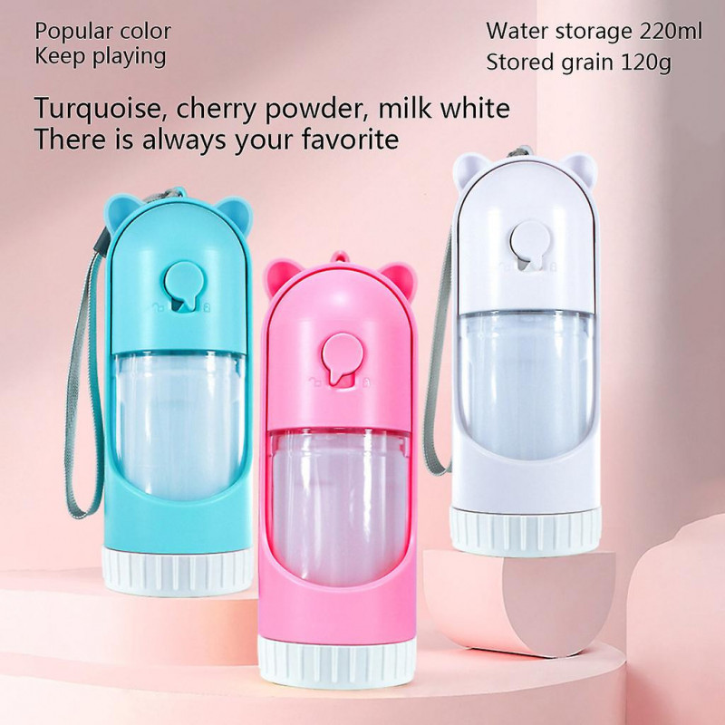 Portable Pet Water Bottle Leak Proof Dog Water Dispenser With Food Container