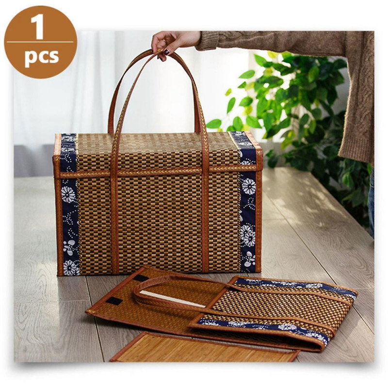 Fruit Basket Bamboo Woven Portable Simple Handheld Picnic Food Container Foldable Snacks Containers Fruit Basket Bamboo Woven Portable Simple Handheld Picnic Food Container Foldable Snacks Containers