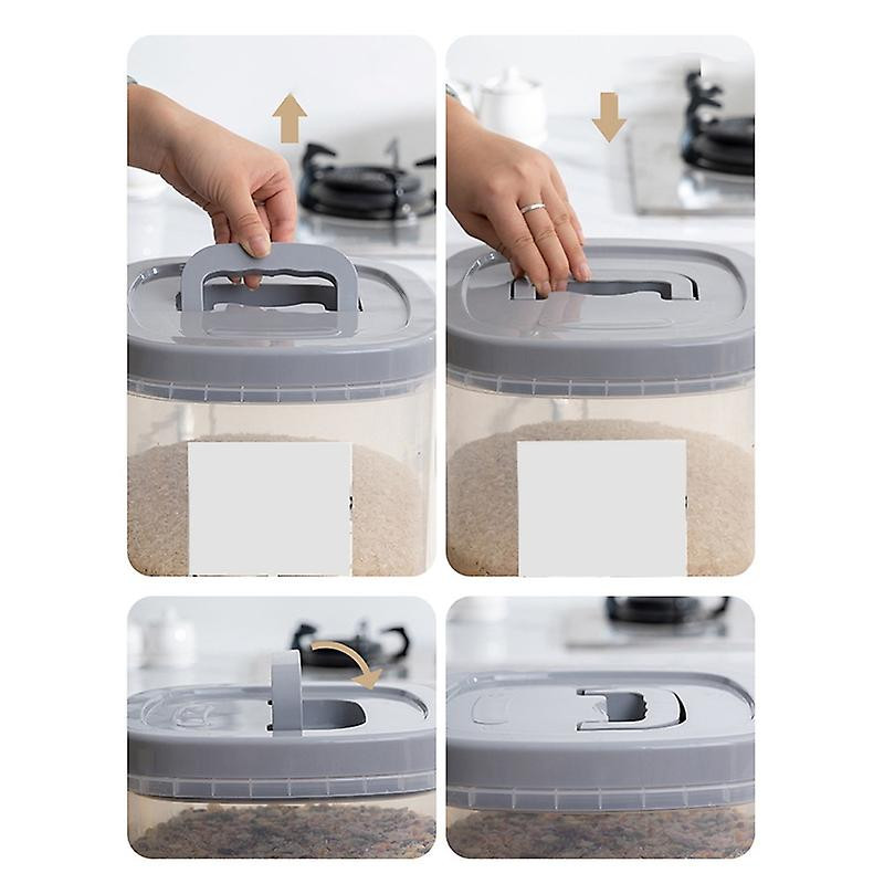 PP Sealed Rice Bucket Household Metering Miscellaneous Grain Bucket Plastic Transparent Rice Storag