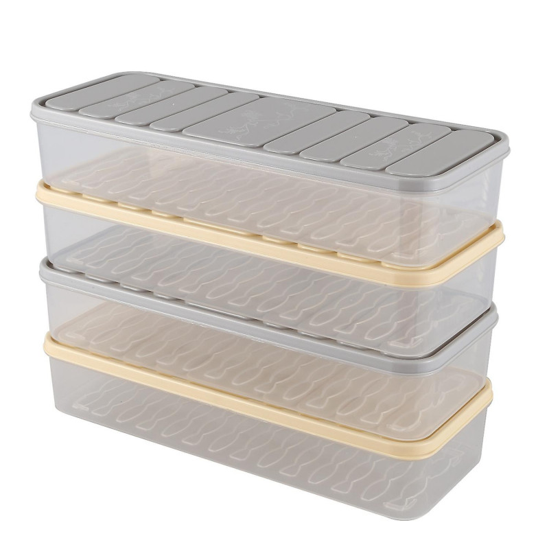 4 Pcs Set Refrigerator Food Preservation Storage Box Plastic Freezer Space Saver Food Container Org