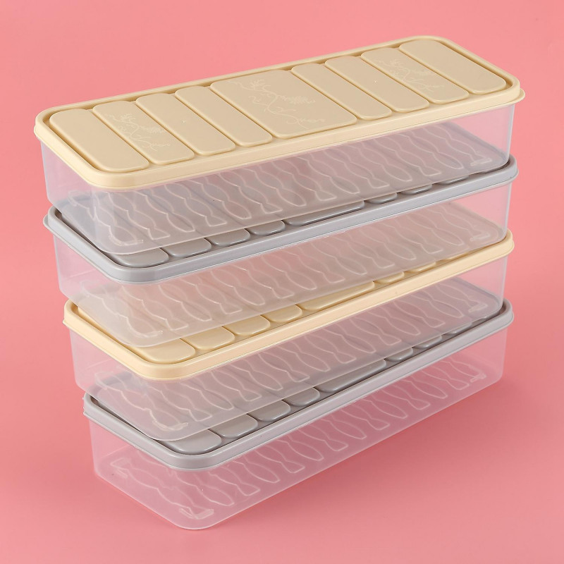 4 Pcs Set Refrigerator Food Preservation Storage Box Plastic Freezer Space Saver Food Container Org