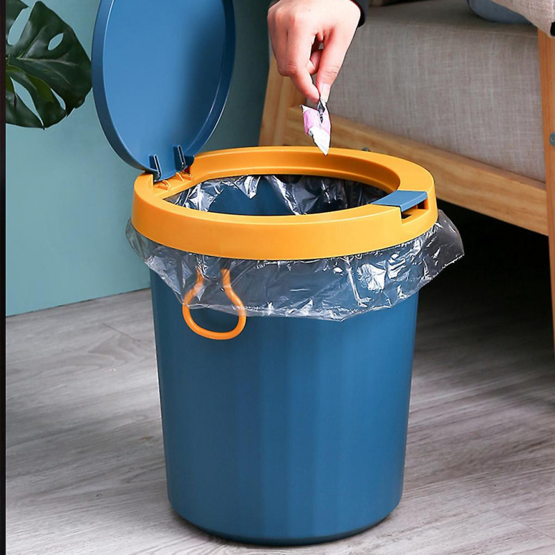 Nordic Contrasting Color Lid Trash Can - Sturdy Durable And Convenient