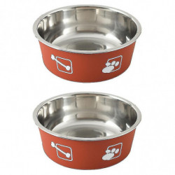 Impression d’animaux de compagnie Bol en acier inoxydable Double couche Épaississement Antidérapant Alimentation [...]