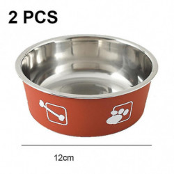 Impression d’animaux de compagnie Bol en acier inoxydable Double couche Épaississement Antidérapant Alimentation [...]