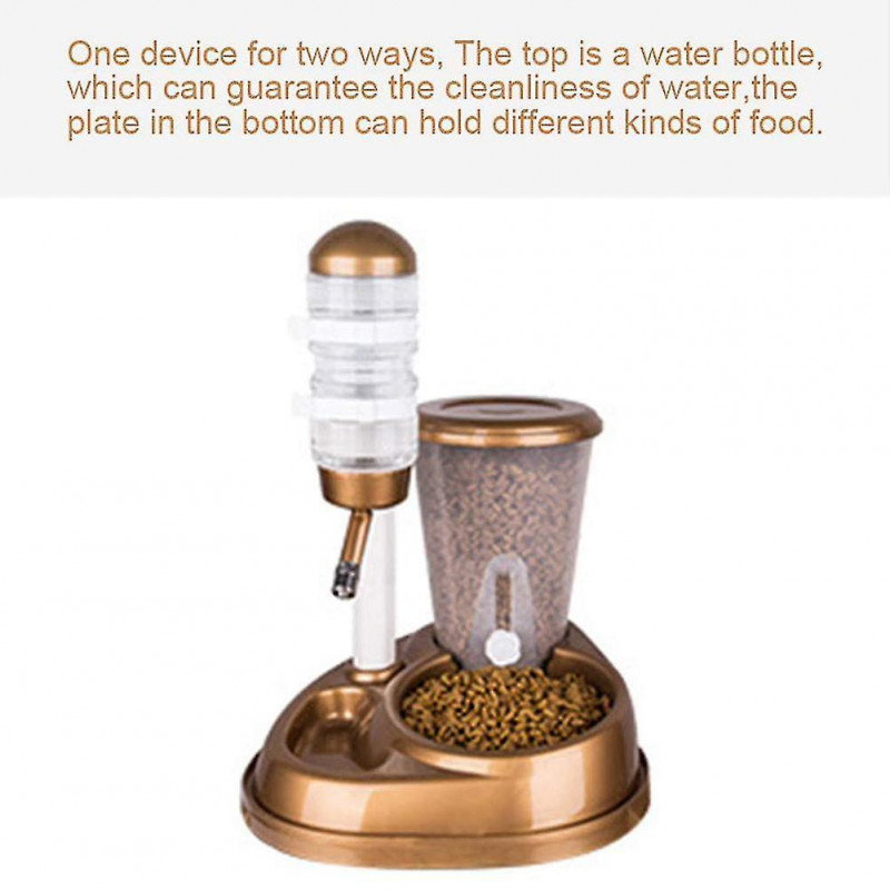 Food dispensers dual use pet cat dog automatic feeder with water fountain large capacity food bucket