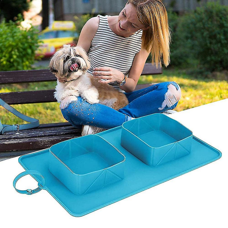 Pet Silicone Bowl Dog And Dog Folding Double Bowl Outdoor Portable Cat And Dog Folding Placemat Feeding And [...]