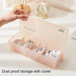 Cable Storage Box Large Capacity Multi-compartments Moisture-proof Transparent Desktop Charging Cabl Cable Storage Box Large Capacity Multi-compartments Moisture-proof Transparent Desktop Charging Cabl