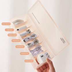 Cable Storage Box Large Capacity Multi-compartments Moisture-proof Transparent Desktop Charging Cabl Cable Storage Box Large Capacity Multi-compartments Moisture-proof Transparent Desktop Charging Cabl