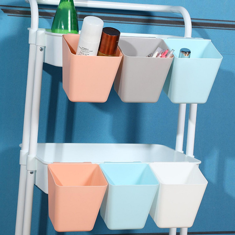 Hanging Basket Hook Design Easy Hanging Moisture-proof Wide Mouth Storage Plastic Storage Bucket for