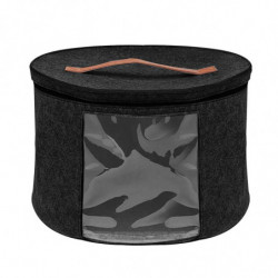 Hat Storage Box Zipper Closure Visible Window Handle Design Moisture Proof Hat Storage Bucket Hat Storage Box Zipper Closure Visible Window Handle Design Moisture Proof Hat Storage Bucket