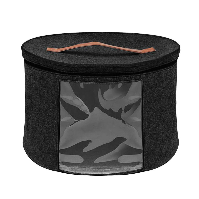Hat Storage Box Zipper Closure Visible Window Handle Design Moisture Proof Hat Storage Bucket Hat Storage Box Zipper Closure Visible Window Handle Design Moisture Proof Hat Storage Bucket