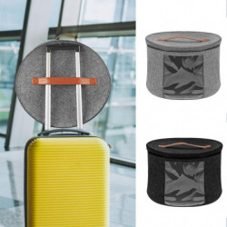 Hat Storage Box Zipper Closure Visible Window Handle Design Moisture Proof Hat Storage Bucket Hat Storage Box Zipper Closure Visible Window Handle Design Moisture Proof Hat Storage Bucket