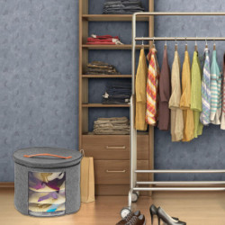 Hat Storage Box Zipper Closure Visible Window Handle Design Moisture Proof Hat Storage Bucket Hat Storage Box Zipper Closure Visible Window Handle Design Moisture Proof Hat Storage Bucket