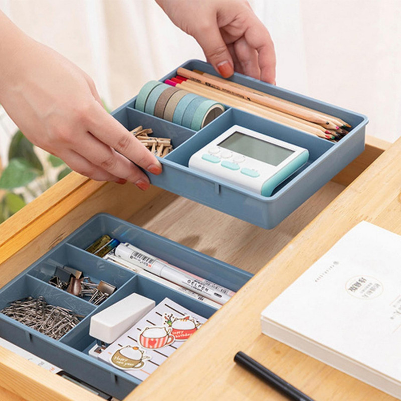 Desktop Storage Box Large Capacity Grid Design Space-saving Jewelry Stationery Sundries Storage Orga Desktop Storage Box Large Capacity Grid Design Space-saving Jewelry Stationery Sundries Storage Orga
