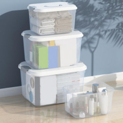 Storage Box with Detachable Lid Transparent Handle Multifunctional Plastic Portable Clothes Toys Sor Storage Box with Detachable Lid Transparent Handle Multifunctional Plastic Portable Clothes Toys Sor