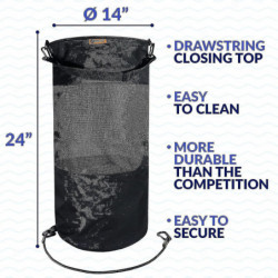 Sac poubelle de bateau Sac poubelle en maille portable Stockage des ordures extérieur étanche pour votre bateau noir