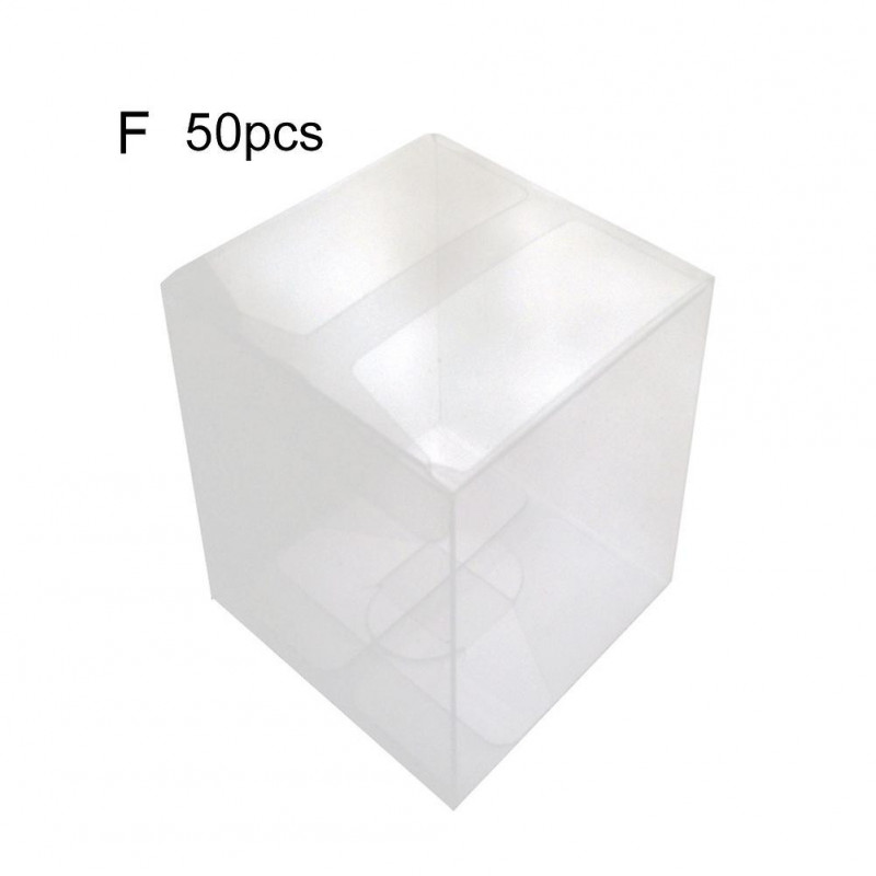 Wharick 50Pcs Square Transparent Mooncake Biscuit Packing Boxes Storage Case Container