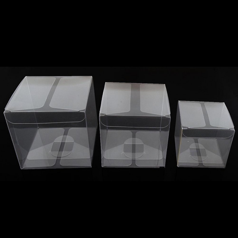 Wharick 50Pcs Square Transparent Mooncake Biscuit Packing Boxes Storage Case Container