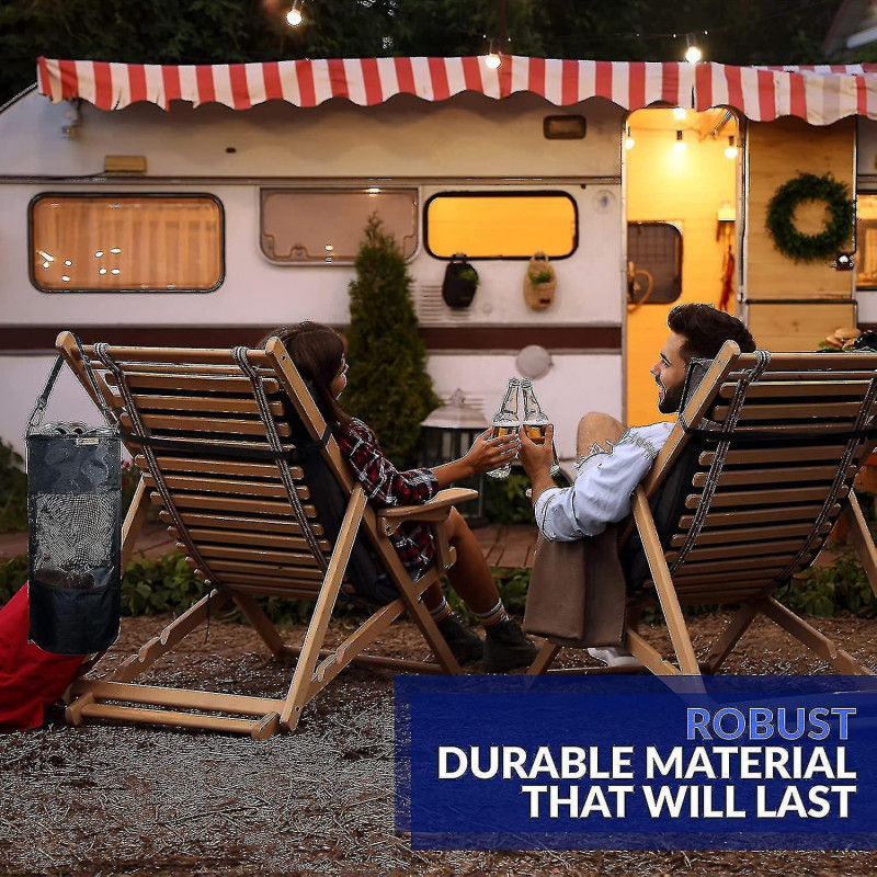 Sac poubelle de bateau Sac poubelle en maille portable Stockage des ordures extérieur étanche pour votre bateau noir