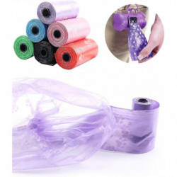 12 Rolls Pet Waste Bags Plastic Leakproof Bin Bag Dog Waste Bag Animal Waste Bag With Animal Paw Print, Pink