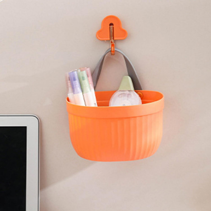 Kitchen Storage Basket Handle Design Waterproof Moisture-proof PP Plastic Soap Sponge Hanging Sundri