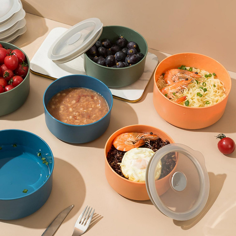 Fresh-keeping Bowl Nordic Style Dust-proof PP Multi-functional Dorm Noodle Bento Bowl Dinnerware Sup