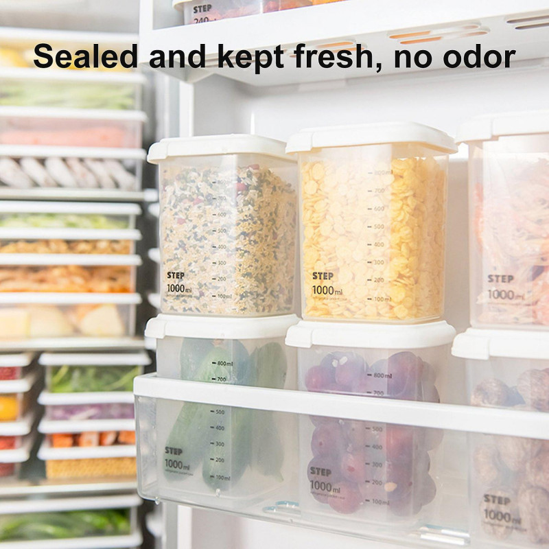 Food Jar Food Grade Dust-proof Plastic Scale Mark Style Food Sealing Jar for Home