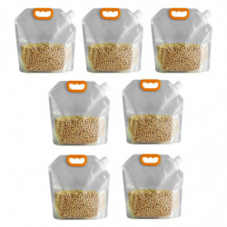 7Pcs/Set Grain Storage Bag Transparent Food Rice Millet Sealing Pouch with Handle Snack Seal Contain 7Pcs/Set Grain Storage Bag Transparent Food Rice Millet Sealing Pouch with Handle Snack Seal Contain