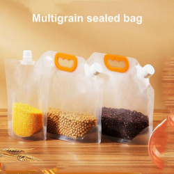 7Pcs/Set Grain Storage Bag Transparent Food Rice Millet Sealing Pouch with Handle Snack Seal Contain 7Pcs/Set Grain Storage Bag Transparent Food Rice Millet Sealing Pouch with Handle Snack Seal Contain
