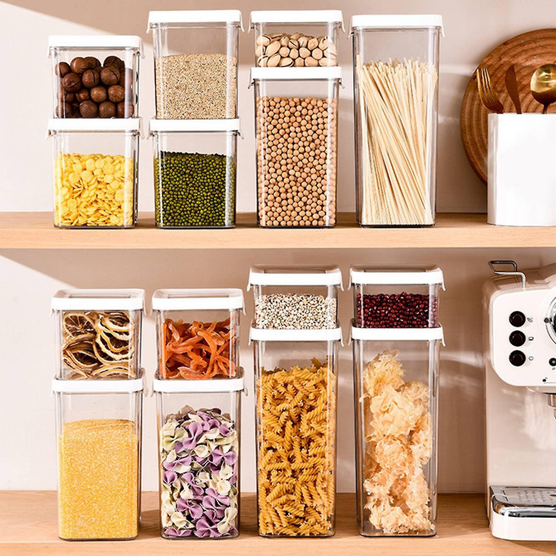 Food Storage Jar with Lid Silicone Sealing Ring Airtight Pantry Organization Pasta Cookies Nuts Food Food Storage Jar with Lid Silicone Sealing Ring Airtight Pantry Organization Pasta Cookies Nuts Food