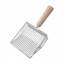 Pelle à litière pour chats en métal avec support de support, robuste et facile à nettoyer bleu