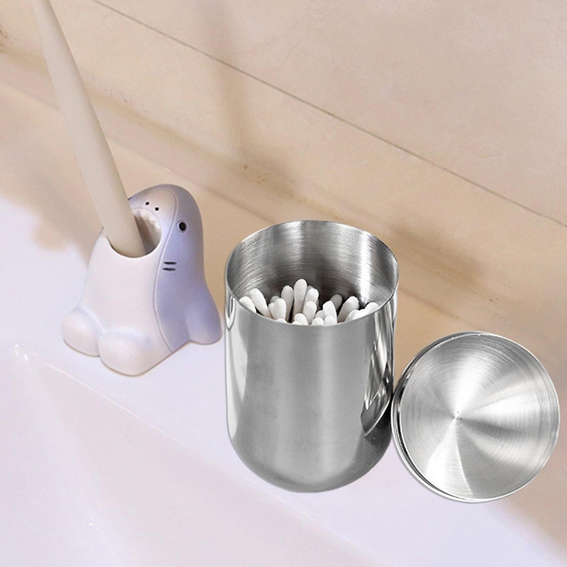 Swab Box Large Capacity Leak-proof Sturdy Smooth Stainless Steel Cotton Swab Container Hospital Supp