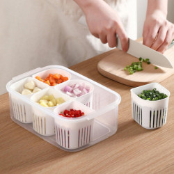 Fresh-keeping Box Plastic Storage Box Drainable Transparent Lid Food Preservation Plastic Food Organ Fresh-keeping Box Plastic Storage Box Drainable Transparent Lid Food Preservation Plastic Food Organ
