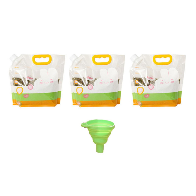 1 Set Food Storage Bag Food Grade Clear Leak Proof Reusable Moisture-proof Rice Flour Grain Sealed B