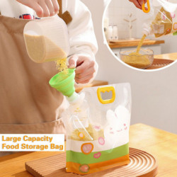 1 Set Food Storage Bag Food Grade Clear Leak Proof Reusable Moisture-proof Rice Flour Grain Sealed B 1 Set Food Storage Bag Food Grade Clear Leak Proof Reusable Moisture-proof Rice Flour Grain Sealed B