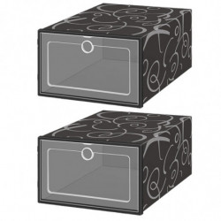 2Pcs Shoes Organizer Drawer Type Large Capacity Plastic Storage Cabinet Container for Cloakroom 2Pcs Shoes Organizer Drawer Type Large Capacity Plastic Storage Cabinet Container for Cloakroom