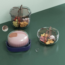 Pill Case Good Sealing Moisture-proof Transparent Visible Mini 4 Grid Weekly Rotary Pills Storage Bo Pill Case Good Sealing Moisture-proof Transparent Visible Mini 4 Grid Weekly Rotary Pills Storage Bo
