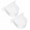 2PCS Bird Food Trough Bird Feeder Thick Semicircle Bird Food Box (Transparent)