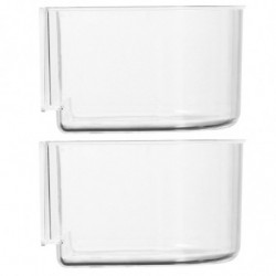 2PCS Bird Food Trough Bird Feeder Thick Semicircle Bird Food Box (Transparent) 2PCS Bird Food Trough Bird Feeder Thick Semicircle Bird Food Box (Transparent)