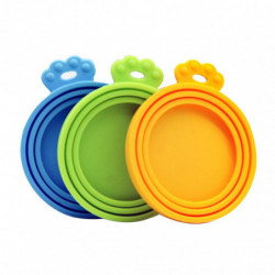 3pcs Durable Pet Can Covers Silicone Pet Food Can Cover (orange, Blue, Green) 3pcs Durable Pet Can Covers Silicone Pet Food Can Cover (orange, Blue, Green)