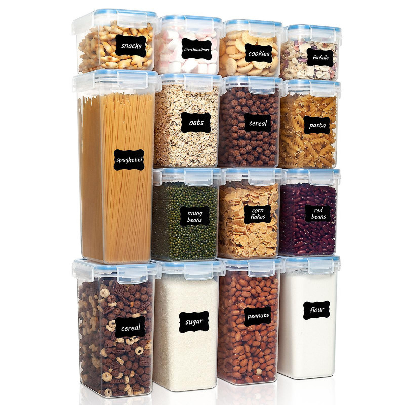 Kitchen Storage Miscellaneous Grains Tank 15pcs Set Space Saving Containers Pp Airtight Plastic Food Organizer Kitchen Storage Miscellaneous Grains Tank 15pcs Set Space Saving Containers Pp Airtight Plastic Food Organizer