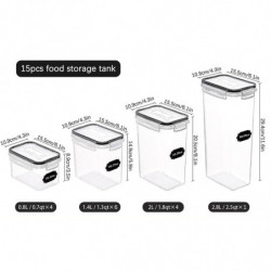 Kitchen Storage Miscellaneous Grains Tank 15pcs Set Space Saving Containers Pp Airtight Plastic Food Organizer Kitchen Storage Miscellaneous Grains Tank 15pcs Set Space Saving Containers Pp Airtight Plastic Food Organizer