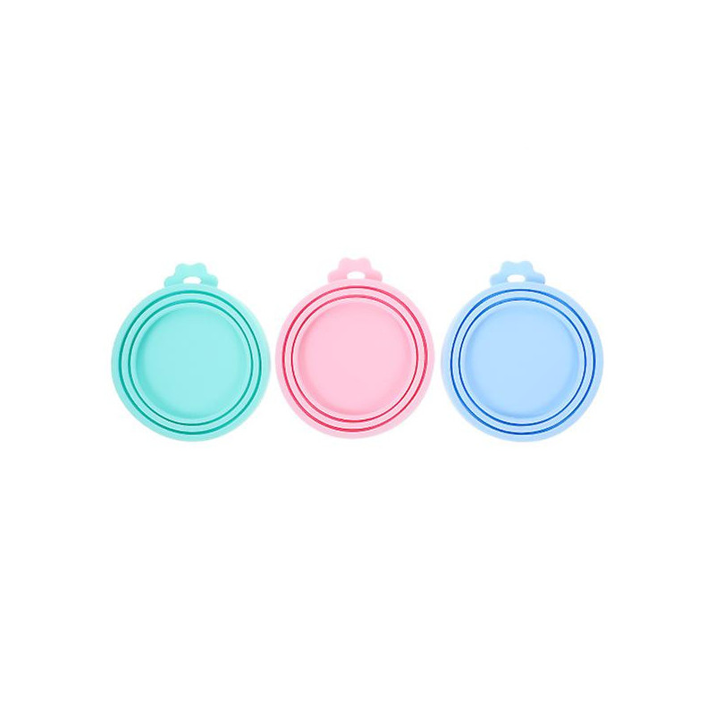 3pcs Silicone Pet Can Covers Fresh Keeping Can Lids Universal Cat Food Can Covers