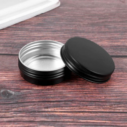 12pcs 1oz Black Aluminum Tin Jars Round Screw Lid Containers Empty Metal Storage Cans For Organizin 12pcs 1oz Black Aluminum Tin Jars Round Screw Lid Containers Empty Metal Storage Cans For Organizin