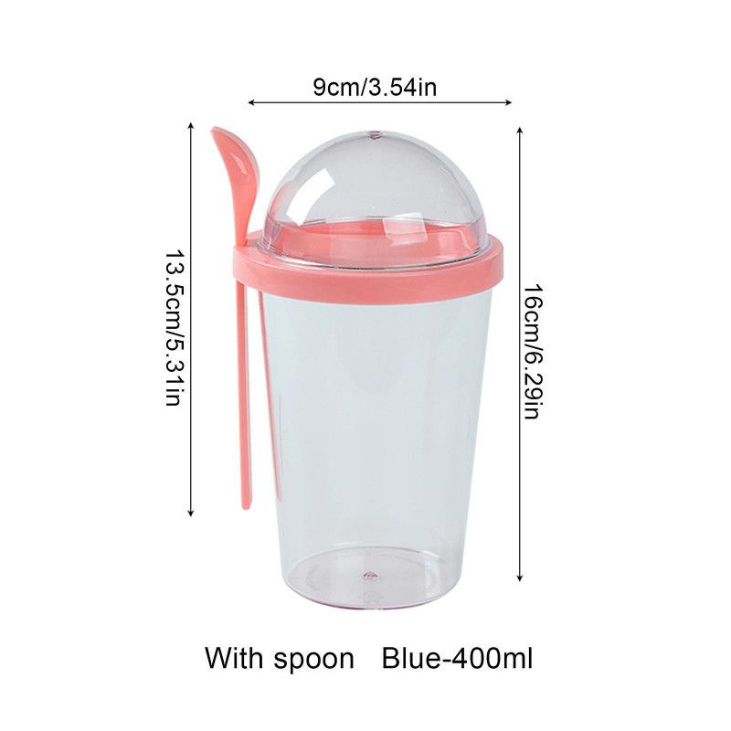 Récipients d’avoine de nuit réutilisables de grande capacité avec couvercle et cuillère, tasses à emporter pour [...]