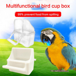 Bird Feeder Hanging Parakeet Food Container No Spill Feeding Box With Perch Bird Feeder Hanging Parakeet Food Container No Spill Feeding Box With Perch