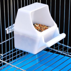 Bird Feeder Hanging Parakeet Food Container No Spill Feeding Box With Perch Bird Feeder Hanging Parakeet Food Container No Spill Feeding Box With Perch